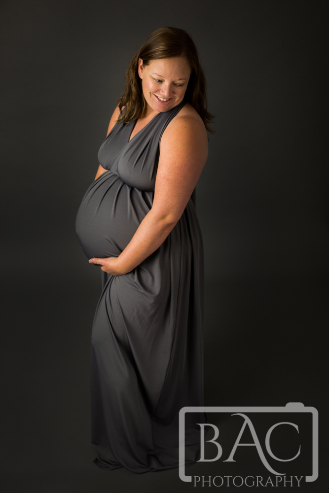 full length studio maternity portrait