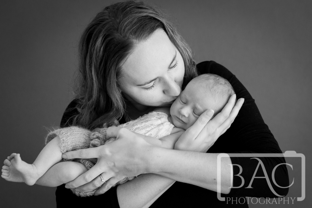 Newborn Family Portrait with baby girl and her Mum