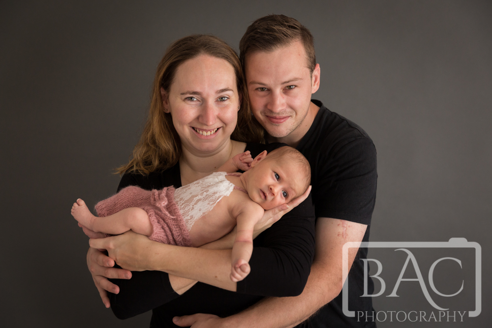 Newborn Family Portrait with baby girl