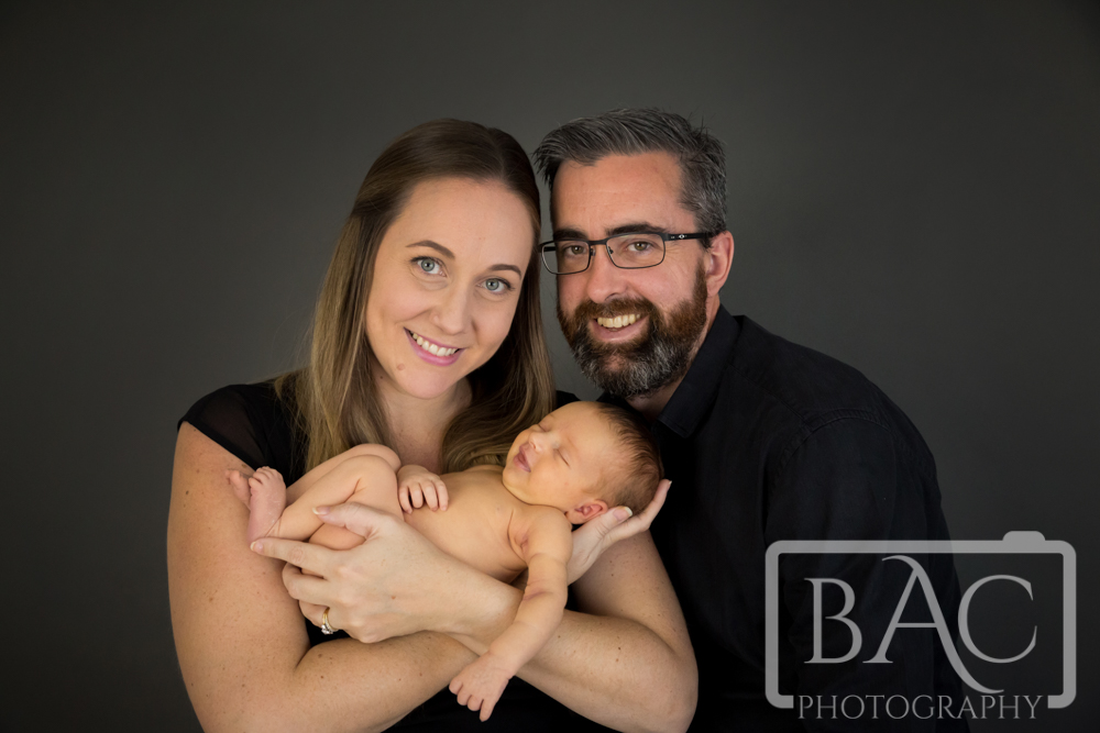 parents with 16 day old newborn portrait