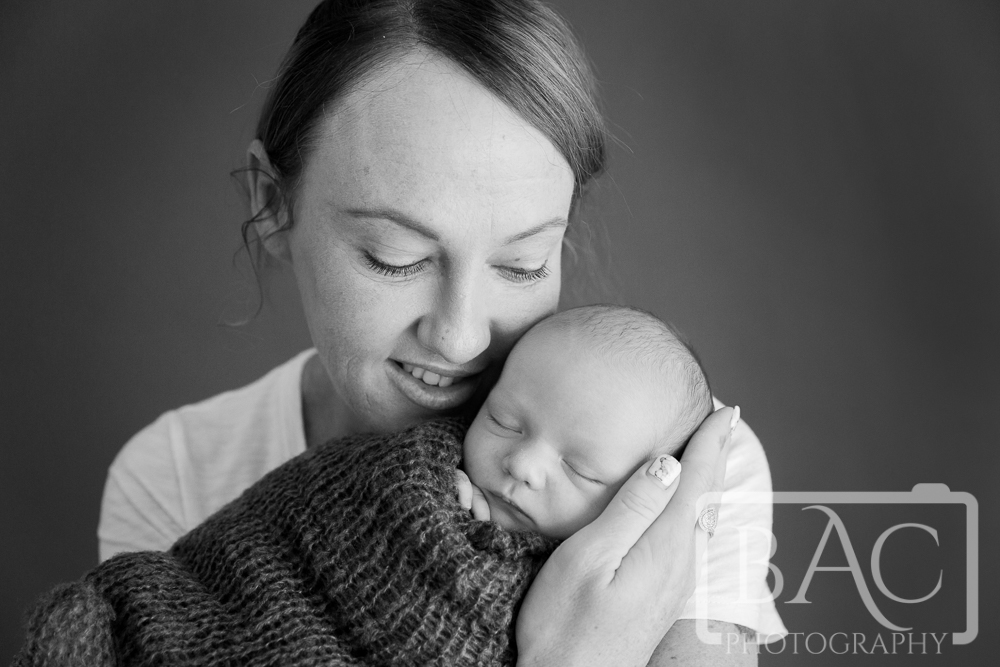 Mum and son newborn portrait