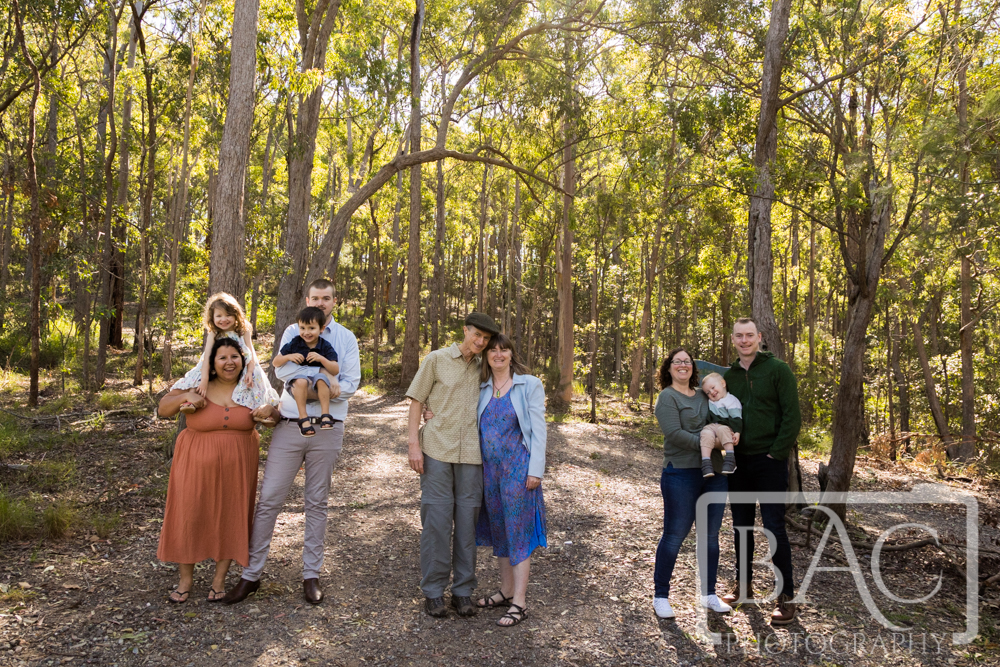 three generations of families at whites hill reserve portrait