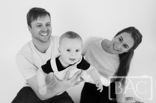 Black and white smiling family